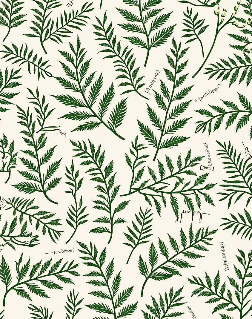 Botanical Fern Pattern Design Rug