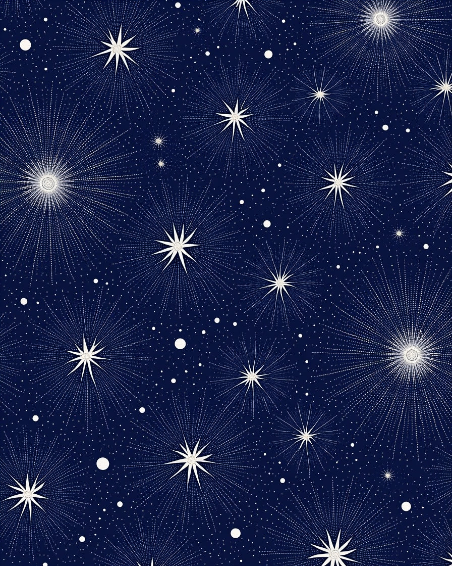 Cosmic Navy Starburst Sparkle Rug