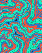 Vibrant Waves Patterned Design Rug