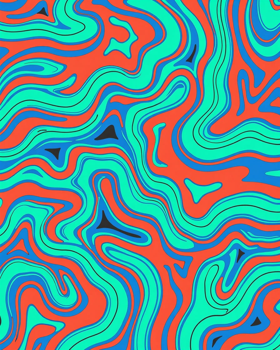 Vibrant Waves Patterned Design Rug
