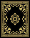Ornate Golden Floral Centerpiece Design Rug