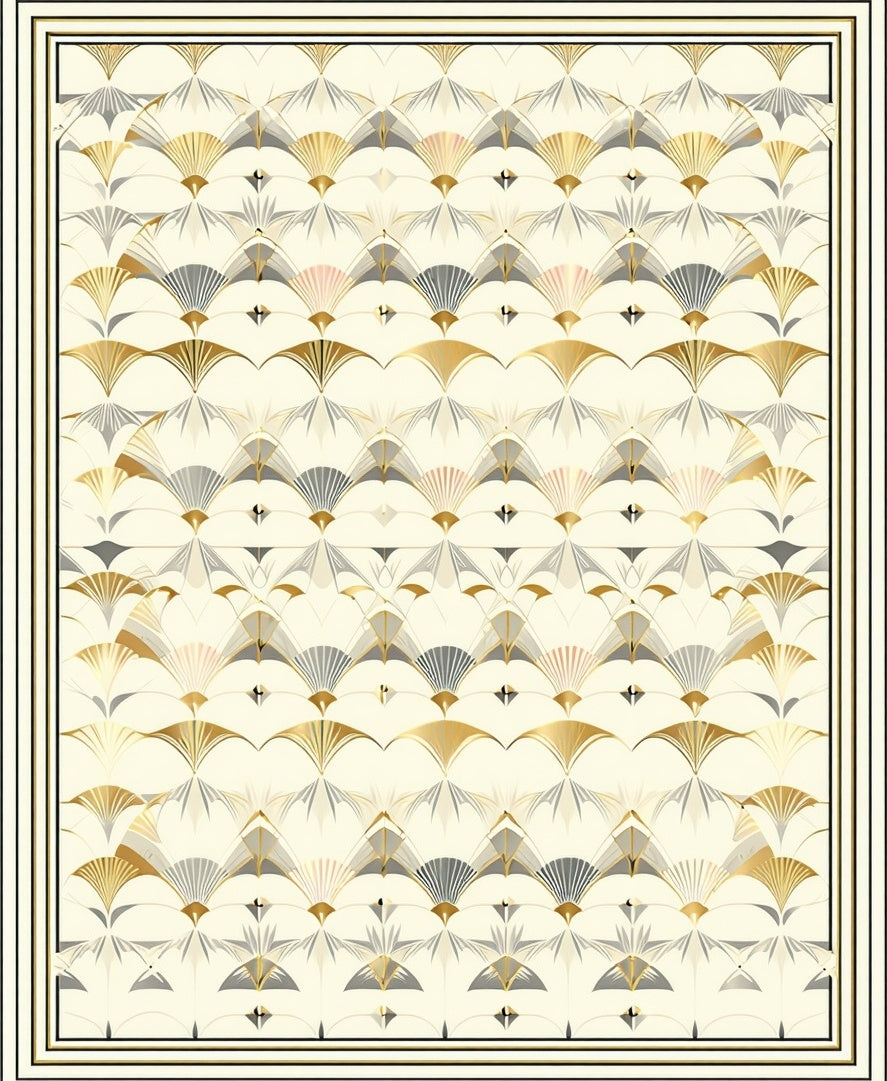 Elegant Geometric Fan Pattern Rug