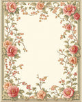 Elegant Floral Border Design Rug