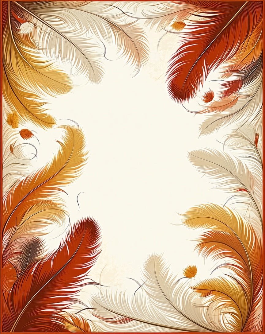 Warm Feather Patterned Organic Design Rug