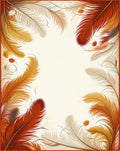 Warm Feather Patterned Organic Design Rug