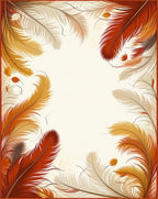 Warm Feather Patterned Organic Design Rug