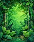 Lush Green Tropical Jungle Vista Rug