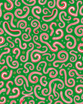 Whimsical Red Swirl Candy Cane Green Rug