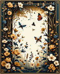Floral Butterfly Woodland Garden Rug