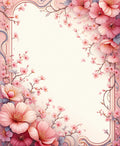 Pink Cherry Blossom Floral Pattern Rug