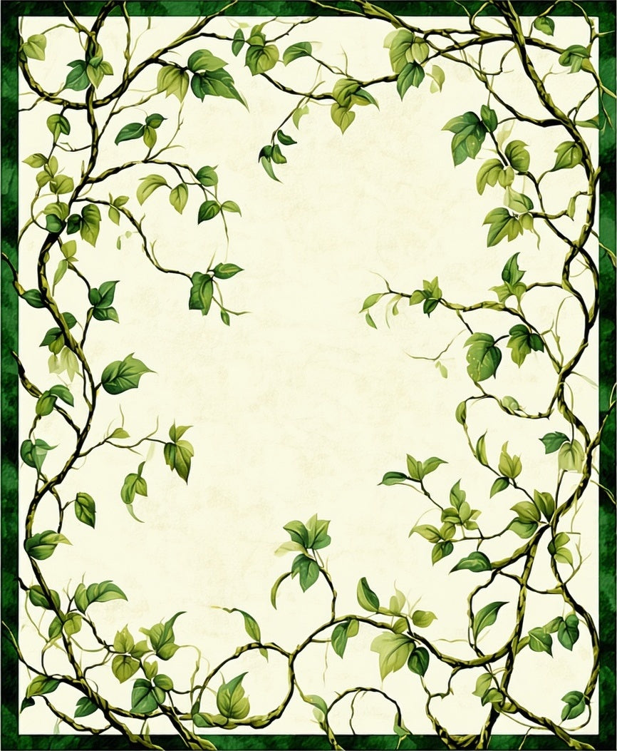 Vining Greenery Tropical Botanical Design Rug