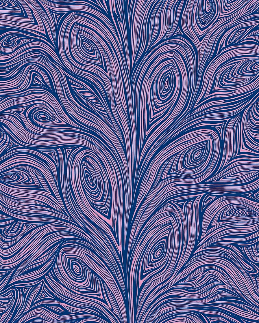 Abstract Swirls Pink Blue Pattern Rug