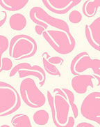 Pink Organic Shapes Pattern Rug
