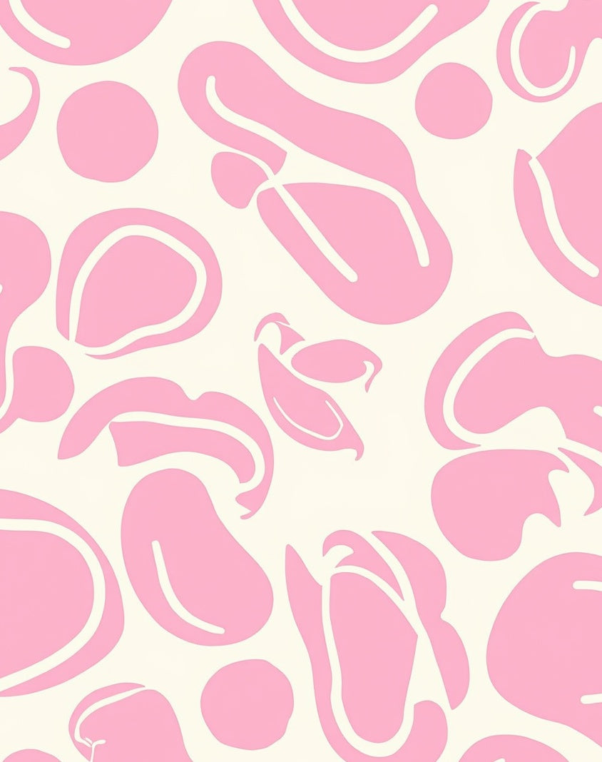 Pink Organic Shapes Pattern Rug