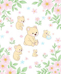 Whimsical Bear Floral Pattern Rug