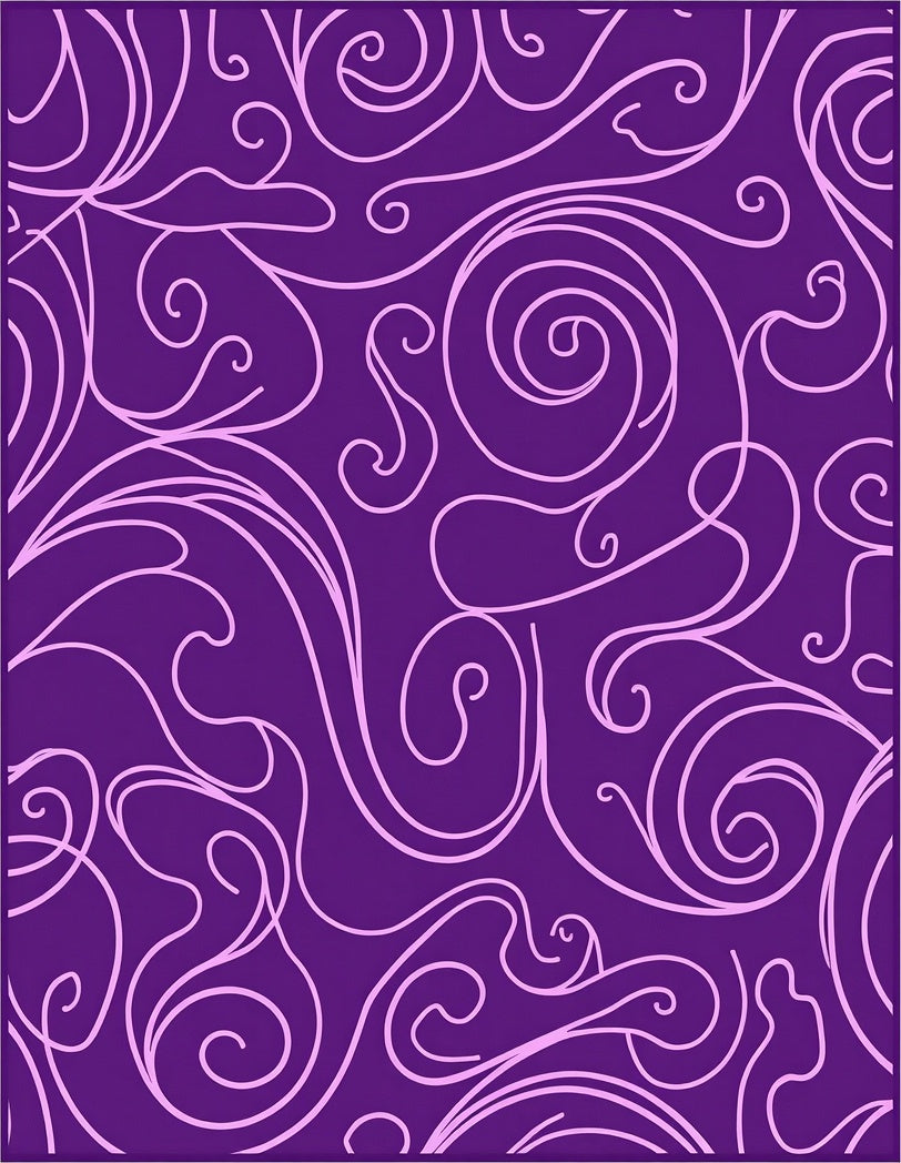 Ornate Purple Swirl Pattern Rug