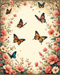 Fluttering Butterflies Floral Garden Rug