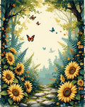 Whimsical Meadow Path Butterfly Rug