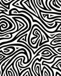 Black White Abstract Swirl Pattern Rug