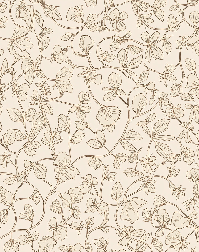 Vintage Botanical Vine Pattern Rug