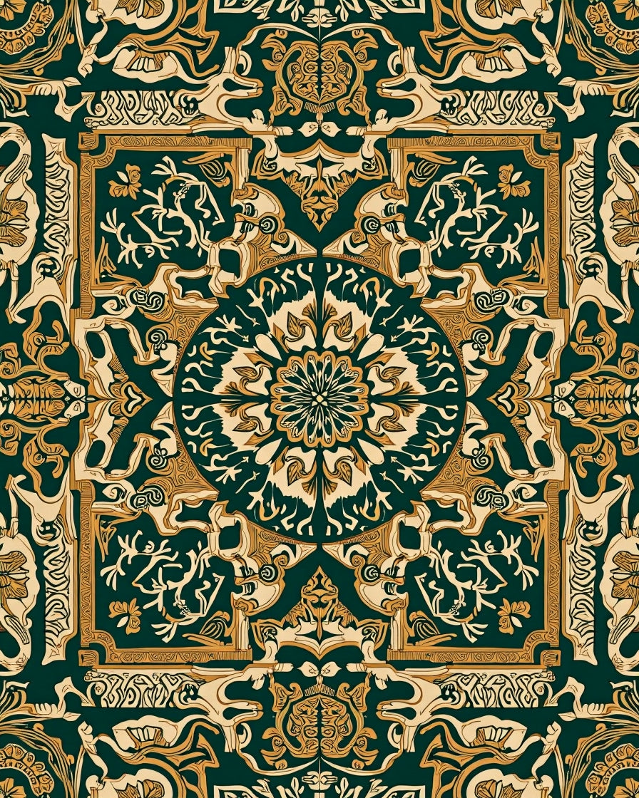 Art Nouveau Floral Intricate Pattern Rug