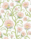 Romantic Pink Floral Vine Pattern Rug