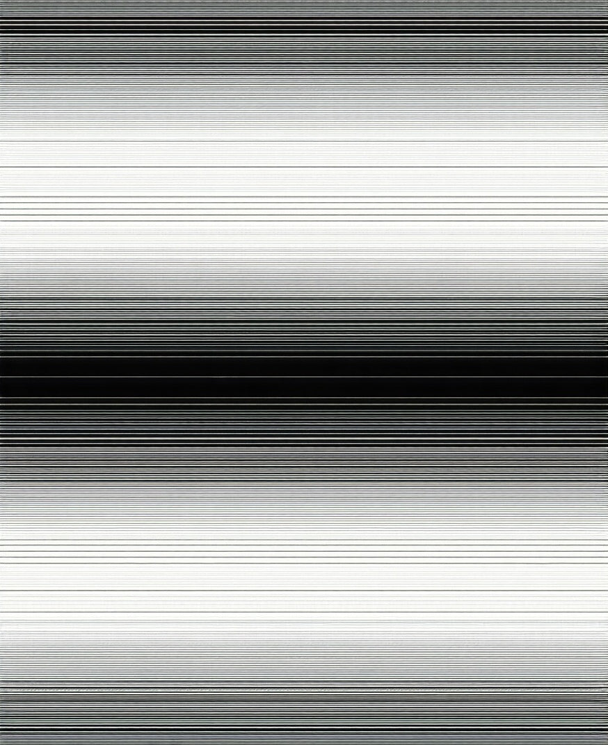 Modern Black White Gradation Stripes Rug