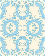 Light Blue Swirls Cream Pattern Rug