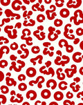 Bold Red Abstract Animal Print Design Rug
