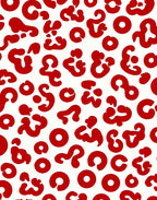 Bold Red Abstract Animal Print Design Rug