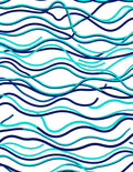 Marine Blue Wavy Lines Rug