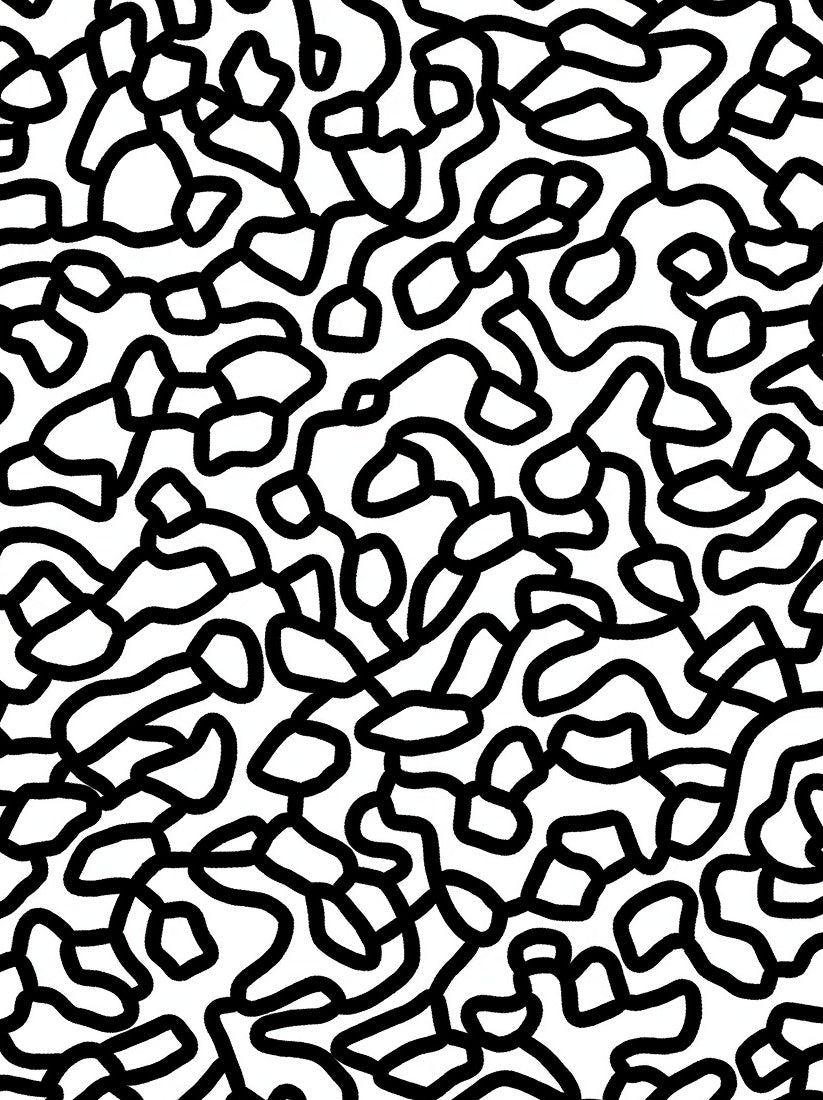 Abstract Wavy Organic Line Art Rug