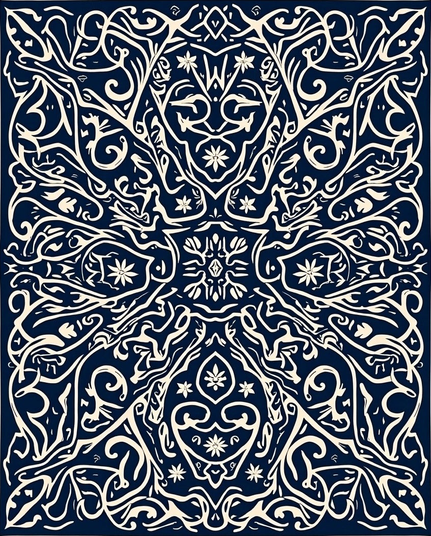 Intricate Floral Symmetry Rug