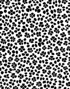 Black White Scattered Floral Pattern Rug