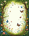 Enchanted Meadow Butterfly Floral Vine Pattern Rug
