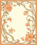 Art Nouveau Floral Swirls Peach Rug