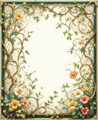 Vines Blossoms Art Nouveau Rug