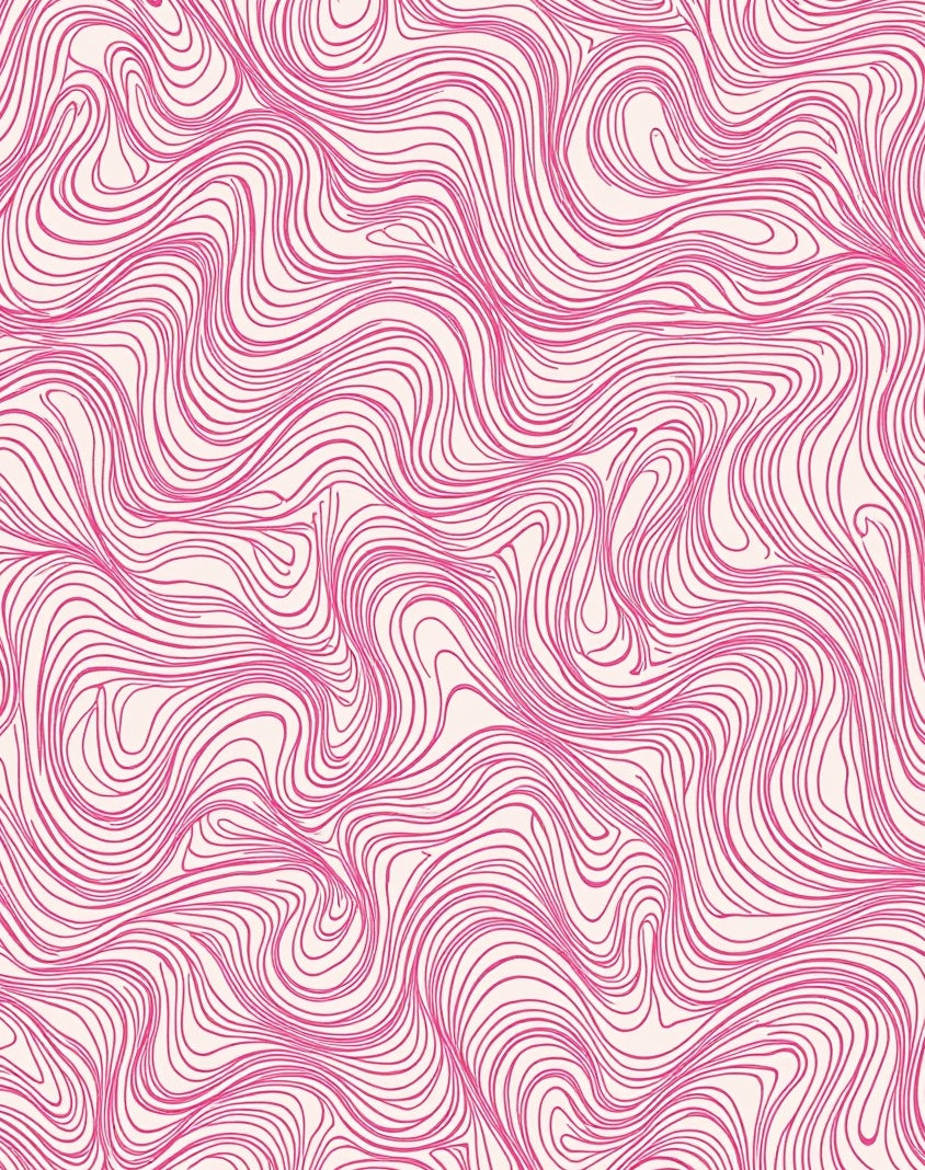 Pink Swirl Abstract Flow Pattern Rug