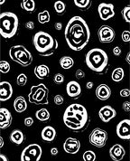 Abstract Organic Black and White Shapes Rug