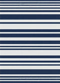 Classic Navy White Striped Design Rug