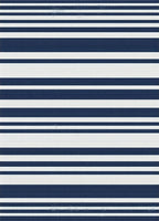 Classic Navy White Striped Design Rug