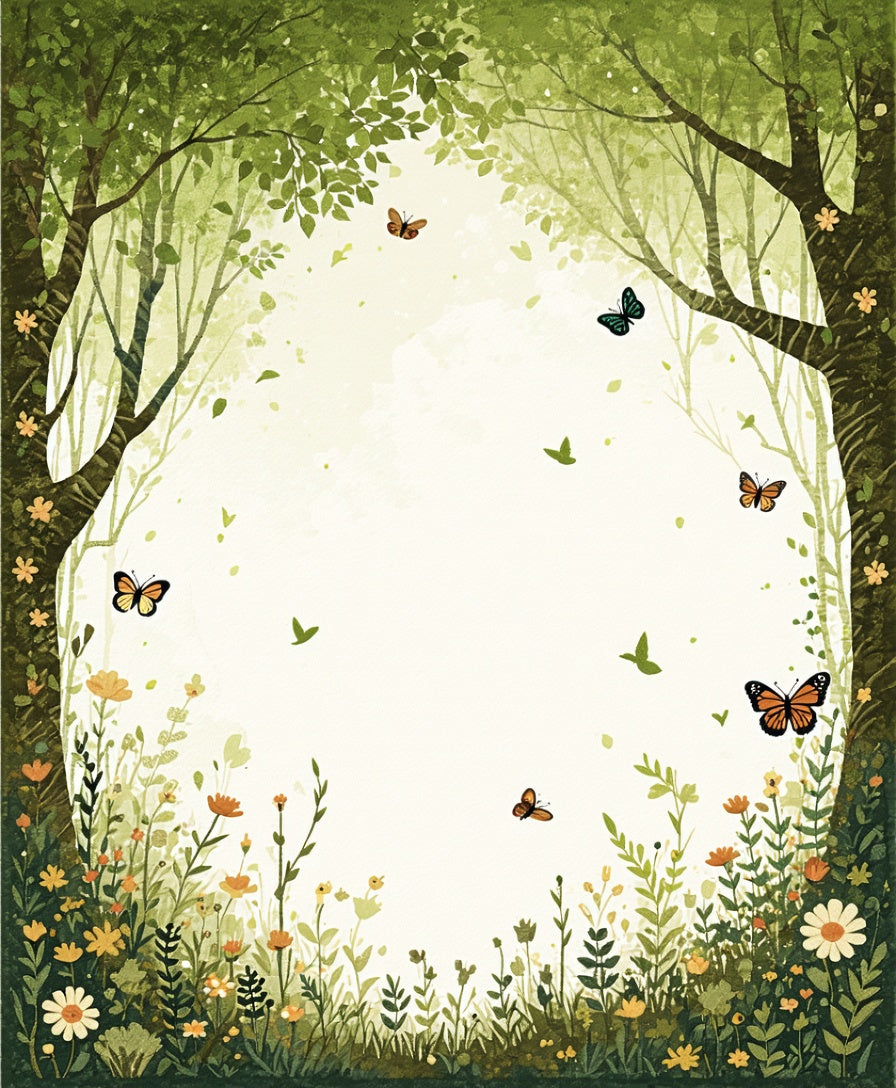 Enchanted Forest Butterfly Meadow Rug