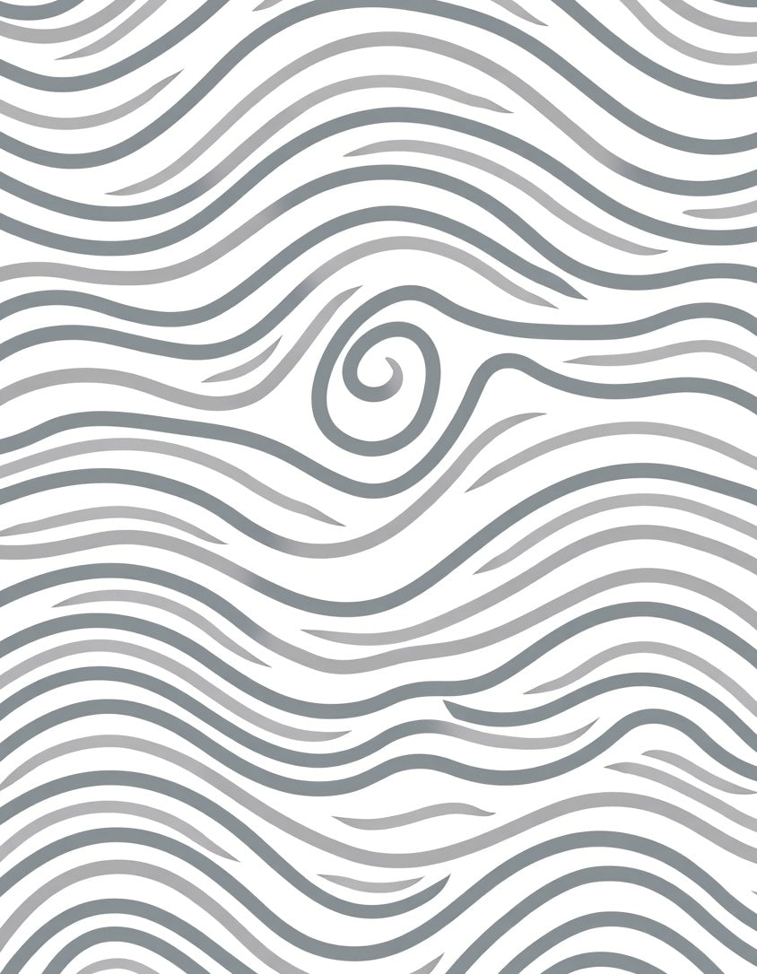 Gray White Swirl Wave Pattern Rug