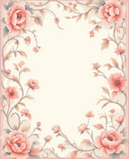 Floral Blush Peony Vine Pattern Rug