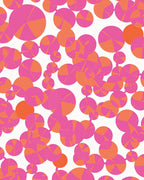 Pink Orange Abstract Geometric Circles Rug