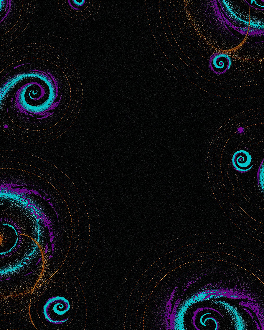 Cosmic Swirl Teal Purple Orange Rug