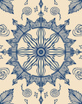Celestial Sunburst Leaf Mandala Rug