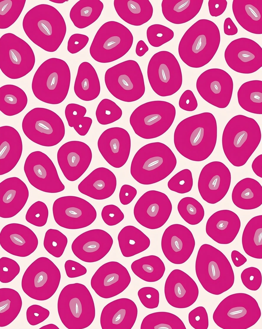 Vibrant Pink Organic Shape Pattern Rug