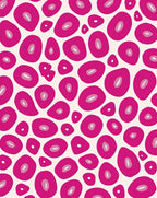 Vibrant Pink Organic Shape Pattern Rug