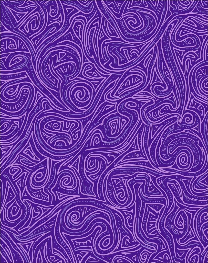 Abstract Deep Purple Swirls Rug